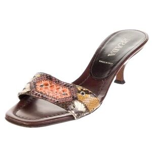 Prada Snakeskin Heel Sandals